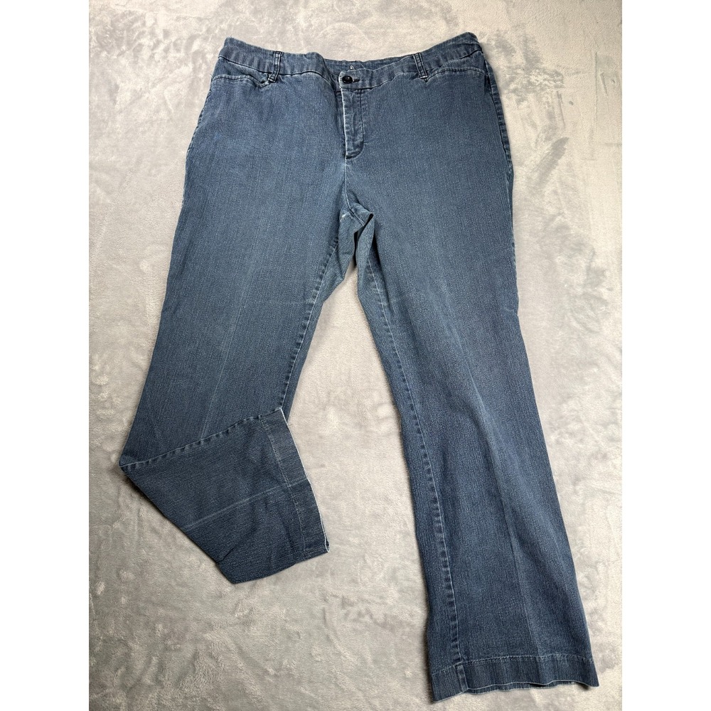 St Johns Bay Jeans Womens 22W Blue Denim Cotton Bootcut Leg Stretch High Rise
